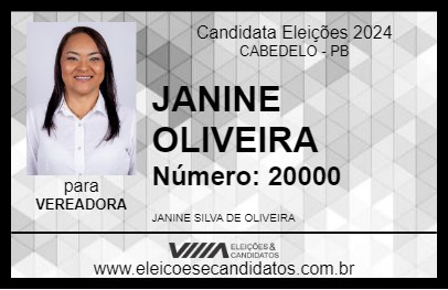 Candidato JANINE OLIVEIRA 2024 - CABEDELO - Eleições