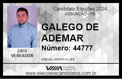 Candidato GALEGO DE ADEMAR 2024 - ASSUNÇÃO - Eleições