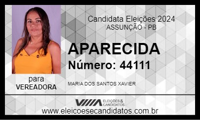 Candidato APARECIDA 2024 - ASSUNÇÃO - Eleições