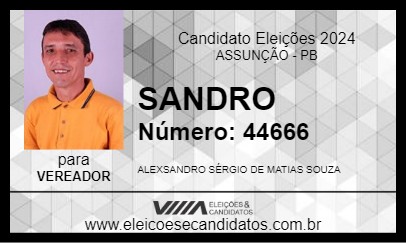 Candidato SANDRO 2024 - ASSUNÇÃO - Eleições