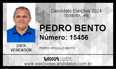 Candidato PEDRO BENTO 2024 - TEIXEIRA - Eleições