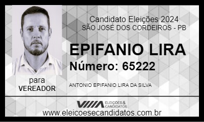 Candidato EPIFANIO LIRA 2024 - SÃO JOSÉ DOS CORDEIROS - Eleições