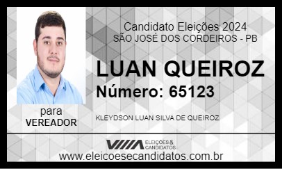 Candidato LUAN QUEIROZ 2024 - SÃO JOSÉ DOS CORDEIROS - Eleições