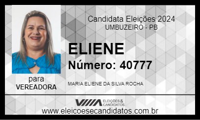 Candidato ELIENE 2024 - UMBUZEIRO - Eleições