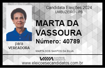 Candidato MARTA DA VASSOURA 2024 - UMBUZEIRO - Eleições