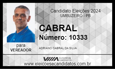 Candidato CABRAL 2024 - UMBUZEIRO - Eleições