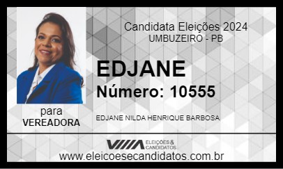 Candidato EDJANE 2024 - UMBUZEIRO - Eleições