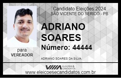 Candidato ADRIANO SOARES 2024 - SÃO VICENTE DO SERIDÓ - Eleições