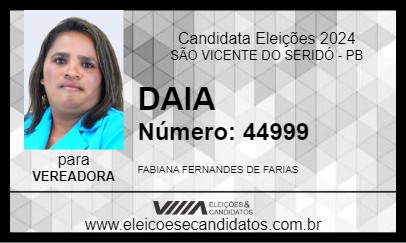 Candidato DAIA 2024 - SÃO VICENTE DO SERIDÓ - Eleições