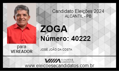 Candidato ZOGA 2024 - ALCANTIL - Eleições