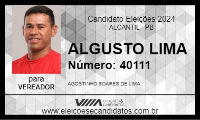 Candidato ALGUSTO LIMA 2024 - ALCANTIL - Eleições