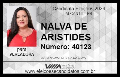 Candidato NALVA DE ARISTIDES 2024 - ALCANTIL - Eleições