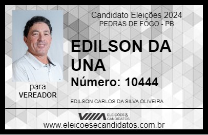 Candidato EDILSON DA UNA 2024 - PEDRAS DE FOGO - Eleições