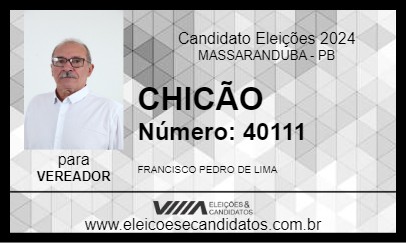 Candidato CHICÃO 2024 - MASSARANDUBA - Eleições