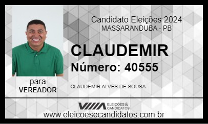 Candidato CLAUDEMIR 2024 - MASSARANDUBA - Eleições