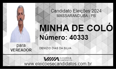 Candidato MINHA DE COLÓ 2024 - MASSARANDUBA - Eleições