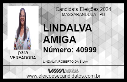 Candidato LINDALVA AMIGA 2024 - MASSARANDUBA - Eleições