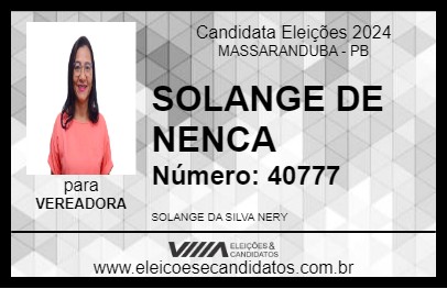 Candidato SOLANGE DE NENCA 2024 - MASSARANDUBA - Eleições