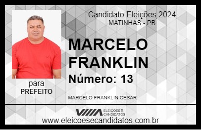 Candidato MARCELO FRANKLIN 2024 - MATINHAS - Eleições