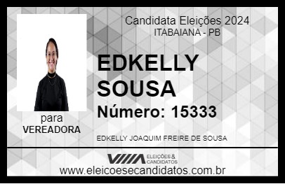 Candidato EDKELLY SOUSA 2024 - ITABAIANA - Eleições