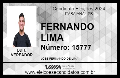 Candidato FERNANDO LIMA 2024 - ITABAIANA - Eleições