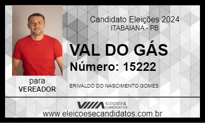 Candidato VAL DO GÁS 2024 - ITABAIANA - Eleições