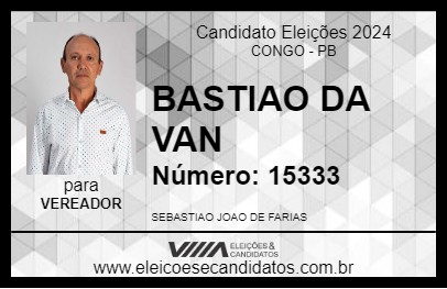 Candidato BASTIAO DA VAN 2024 - CONGO - Eleições