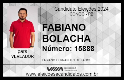 Candidato FABIANO BOLACHA 2024 - CONGO - Eleições