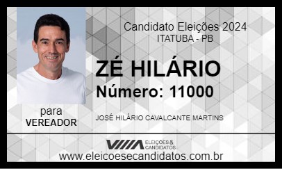 Candidato ZÉ HILÁRIO 2024 - ITATUBA - Eleições