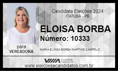 Candidato ELOISA BORBA 2024 - ITATUBA - Eleições