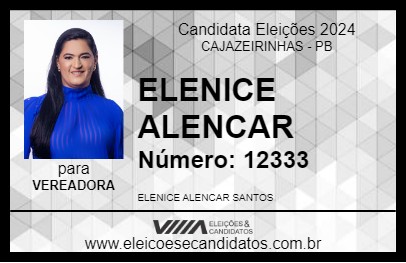 Candidato ELENICE ALENCAR 2024 - CAJAZEIRINHAS - Eleições