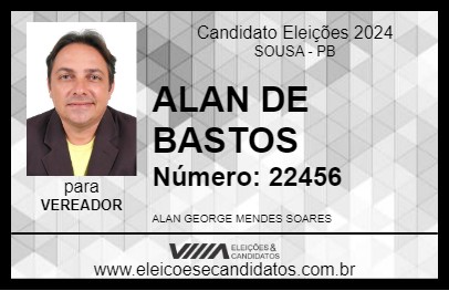 Candidato ALAN DE BASTOS 2024 - SOUSA - Eleições