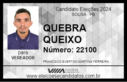 Candidato QUEBRA QUEIXO 2024 - SOUSA - Eleições