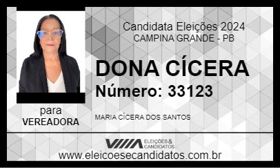 Candidato DONA CÍCERA 2024 - CAMPINA GRANDE - Eleições