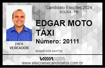 Candidato EDGAR MOTO TÁXI 2024 - SOUSA - Eleições