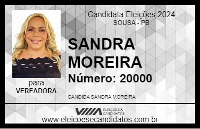 Candidato SANDRA MOREIRA 2024 - SOUSA - Eleições