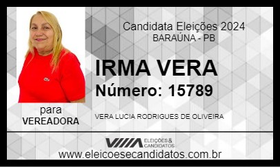 Candidato IRMA VERA 2024 - BARAÚNA - Eleições