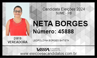 Candidato NETA BORGES 2024 - SUMÉ - Eleições