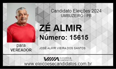 Candidato ZÉ ALMIR 2024 - UMBUZEIRO - Eleições