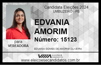 Candidato EDIVÂNIA AMORIM 2024 - UMBUZEIRO - Eleições