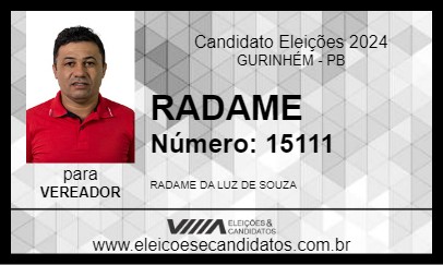 Candidato RADAME 2024 - GURINHÉM - Eleições