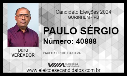 Candidato PAULO SÉRGIO 2024 - GURINHÉM - Eleições