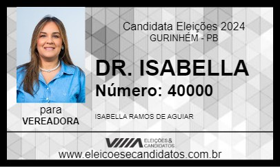 Candidato DR. ISABELLA 2024 - GURINHÉM - Eleições