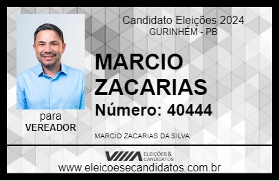 Candidato MARCIO ZACARIAS 2024 - GURINHÉM - Eleições