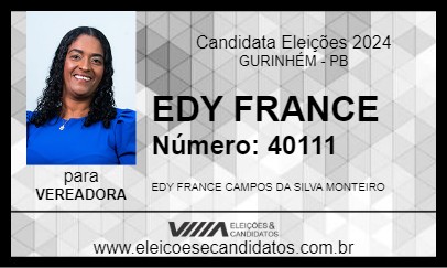 Candidato EDY FRANCE 2024 - GURINHÉM - Eleições