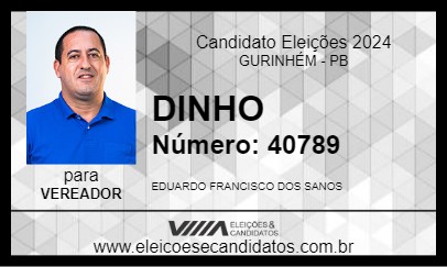 Candidato DINHO 2024 - GURINHÉM - Eleições