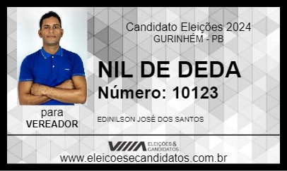 Candidato NIL DE DEDA 2024 - GURINHÉM - Eleições