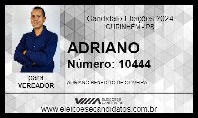 Candidato ADRIANO 2024 - GURINHÉM - Eleições