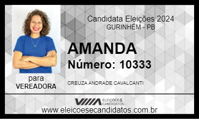 Candidato AMANDA 2024 - GURINHÉM - Eleições