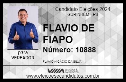 Candidato FLAVIO DE FIAPO 2024 - GURINHÉM - Eleições